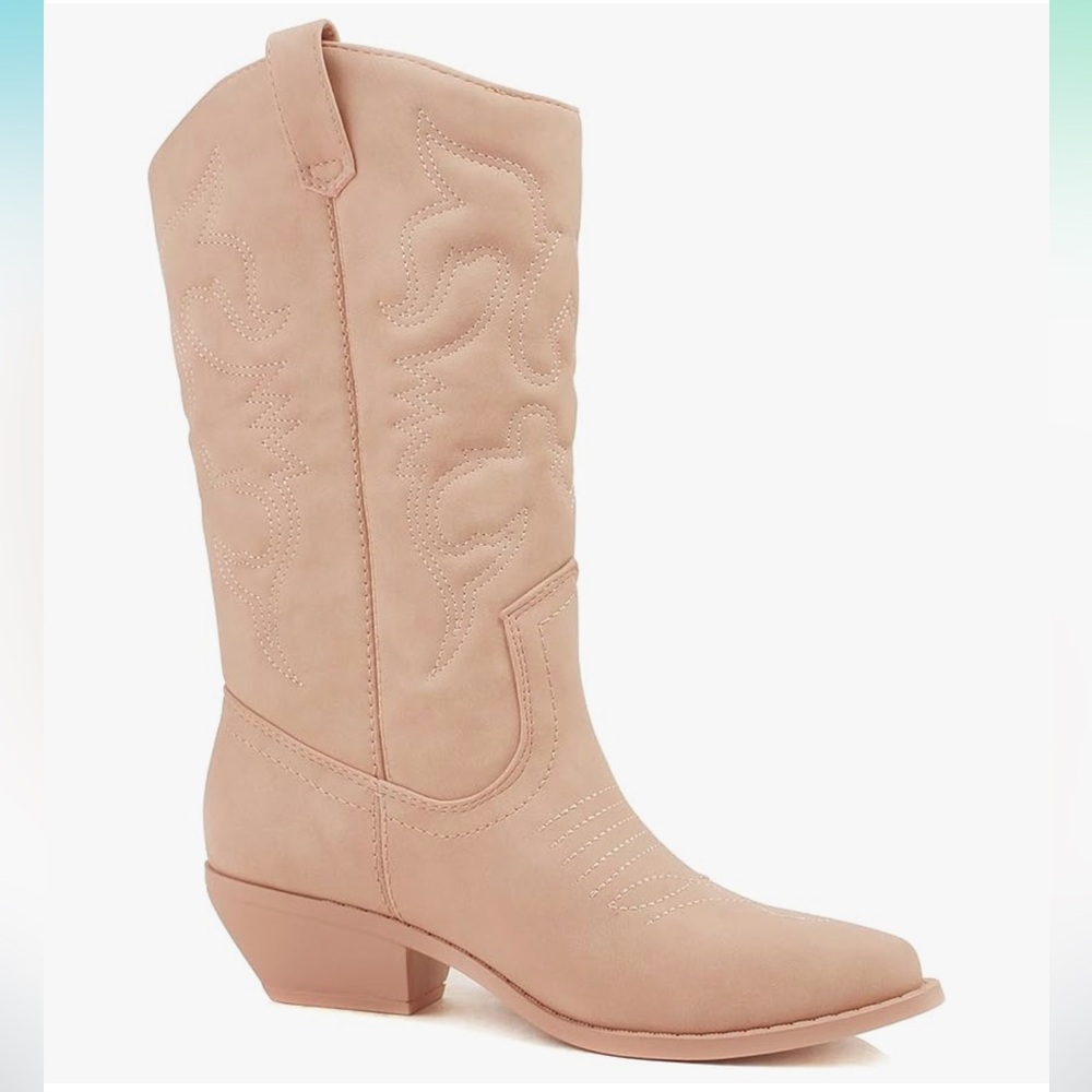 Soda Western Cowboy Pointed Toe 💖🤠 Knee High Pull On Tabs Boots